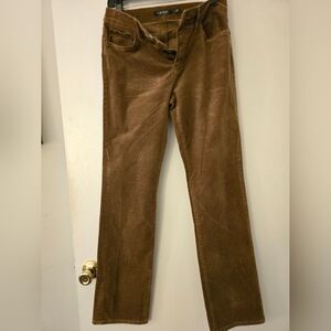 Ralph Lauren Women's Tan Corduroy Slim Straight Leg Jeans